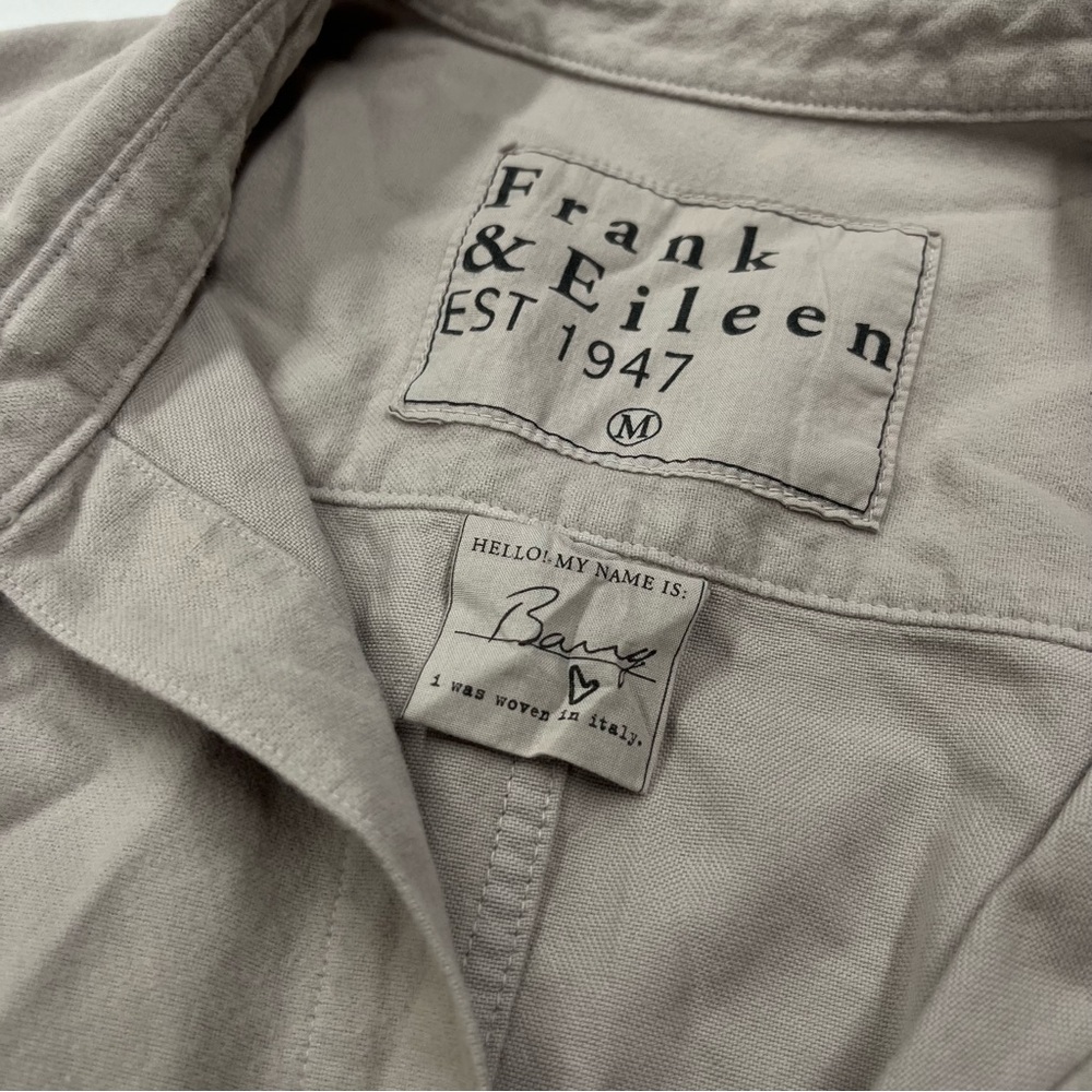 Frank & Eileen Medium Shirt Womens Barry Tan Khaki Long Sleeve Button Front - Picture 4 of 12